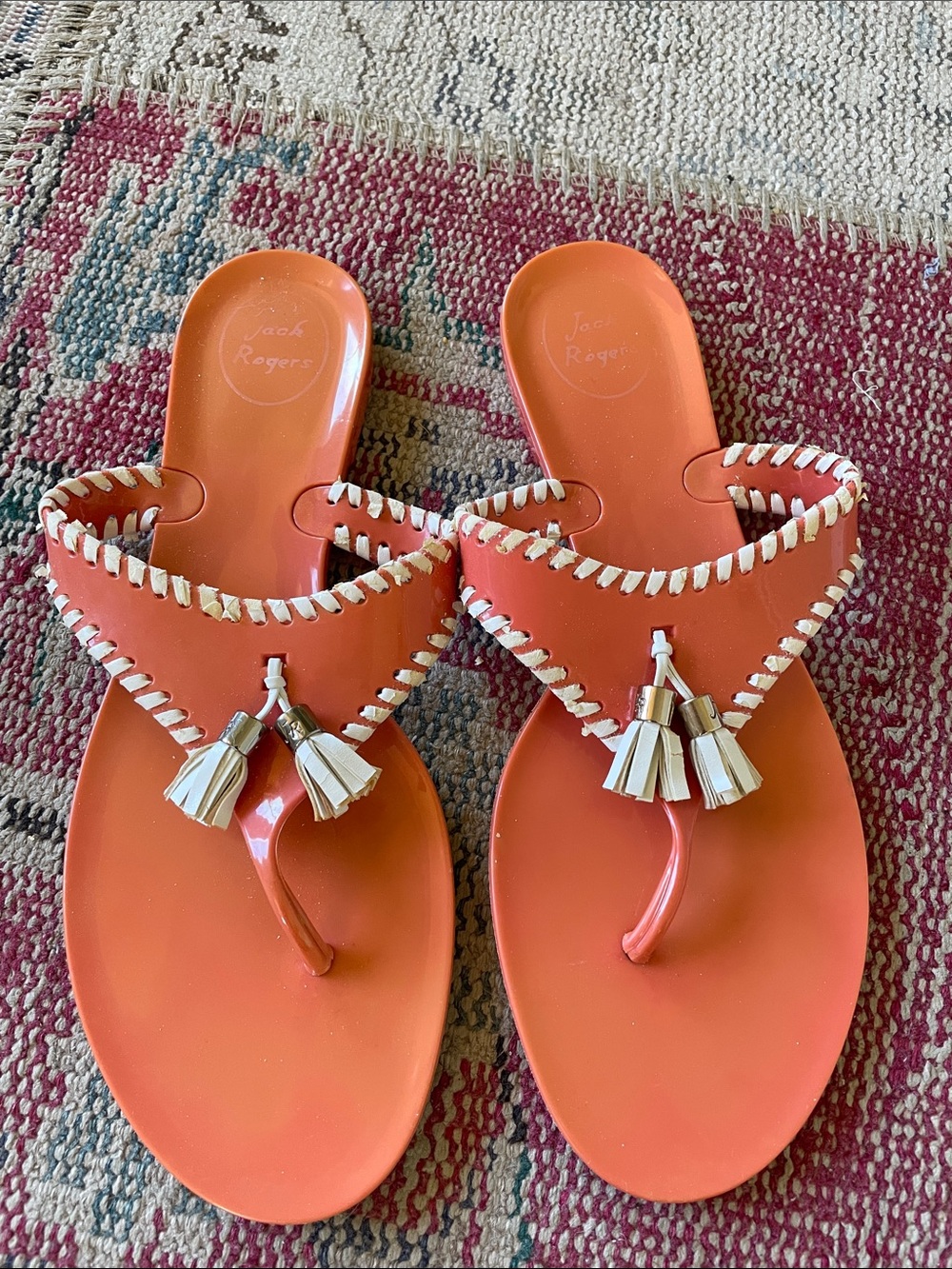 Jack Rogers Georgica Jelly Sandal Orange Flat Sandals